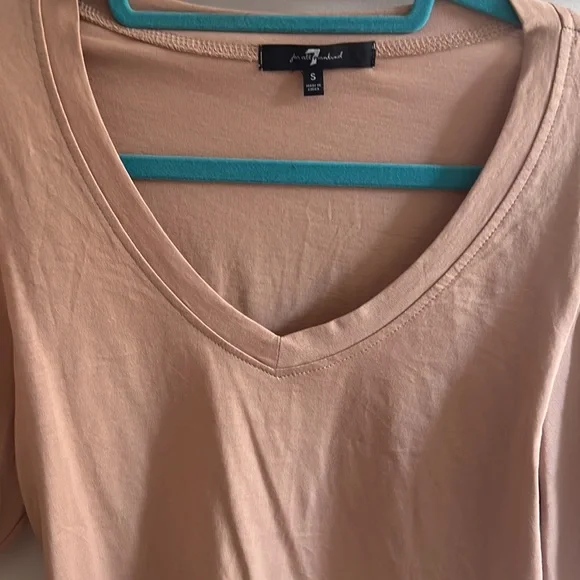 OVER 60% OFF❗️NWT 7 For All Mankind V-Neck Puff Sleeve Shirt Brown Small - Picture 3 of 5